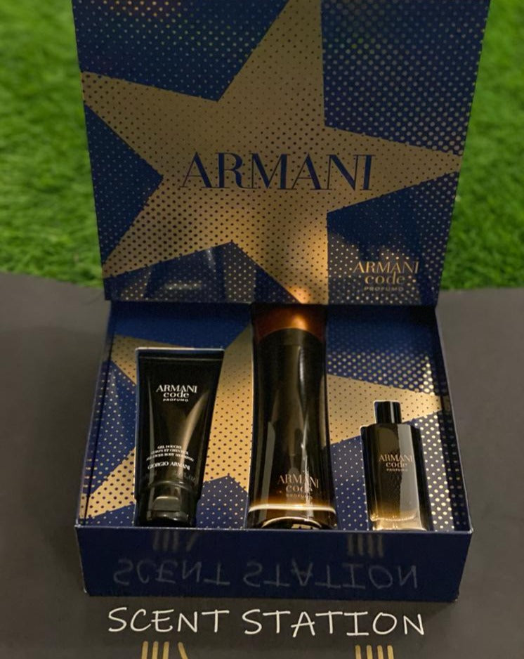 Giorgio Armani Code Profumo EDP 3 Pc Gift Set Scent Station